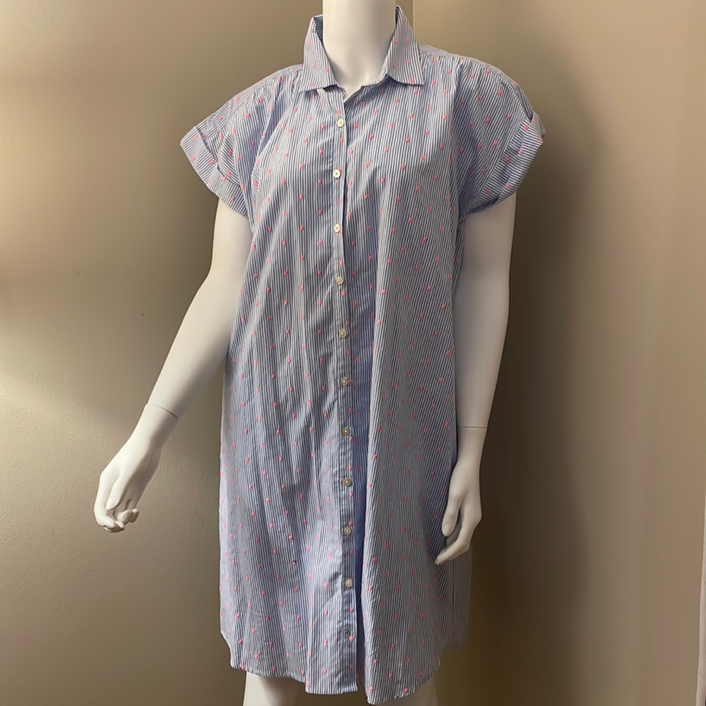 Loft Pinstripe Button Up Dress